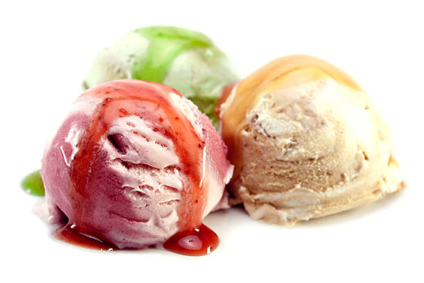 Close-up photograph of ice cream stock photo