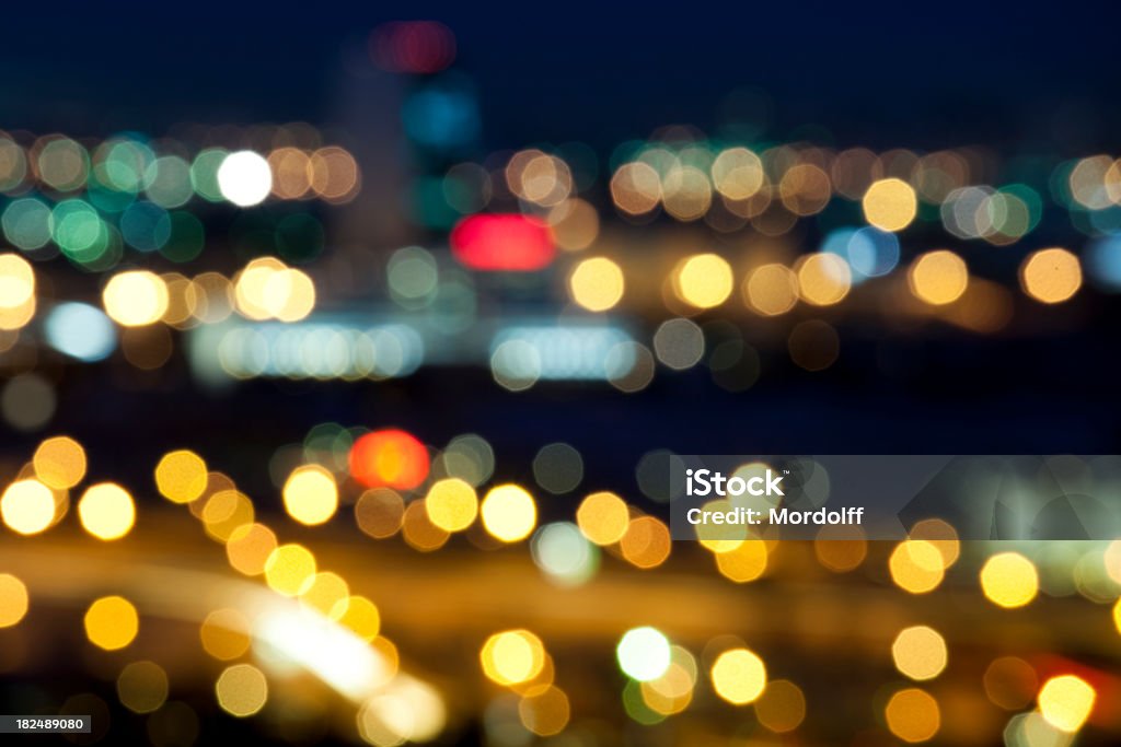 Unscharf gestellt Lichter der Stadt bei Nacht - Lizenzfrei Abstrakt Stock-Foto