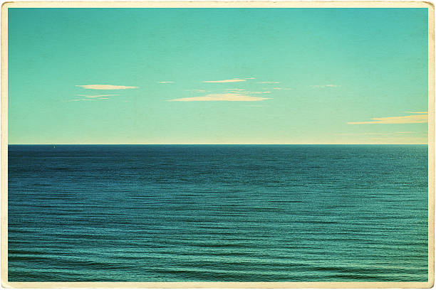 открытка ретро морской пейзаж - old postcard стоковые фото и изображения