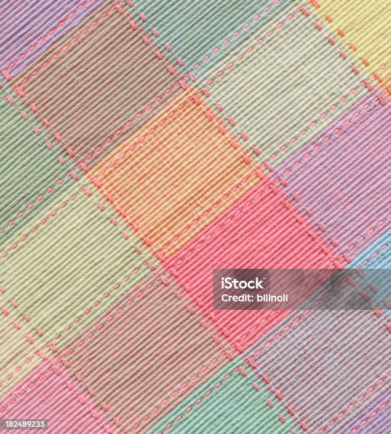 Checked Fabric In Spring Colors Stock Photo - Download Image Now - Quilt, Springtime, Art And Craft