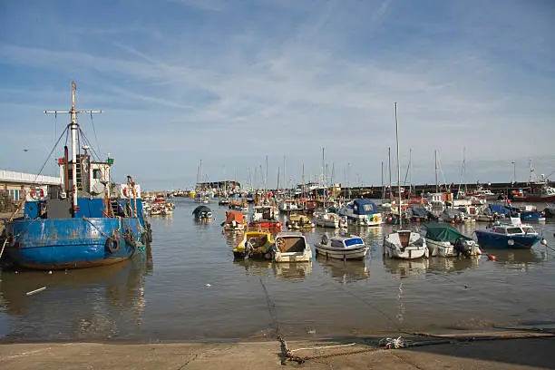 "Boats moored in the harbour at Bridlington, East Yorkshire, England.Visit my Yorkshire Lightbox for more images from around the county of Yorkshire."