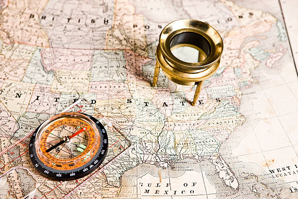istock Old Map Of United States and Canada 182489506
