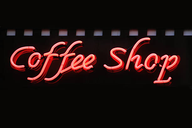 istock Red neon Coffee Shop sign, , Amsterdam 182489632