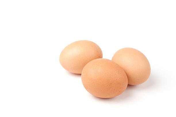brown eggs stock photo