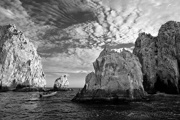 Land's End in B&W stock photo