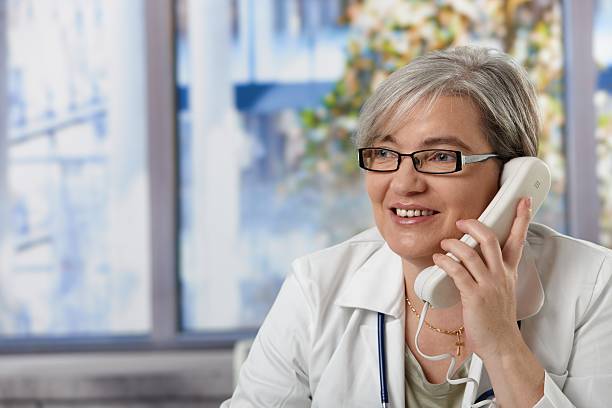 Senior female doctor stock photo