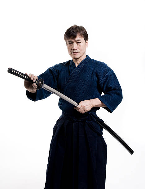 istock Martial Arts - Laido sensei with sword 182490482