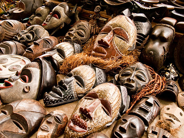 istock Carved African masks 182490746