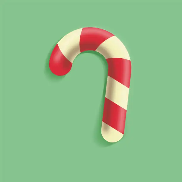 Vector illustration of Christmas candy on a turquoise green background