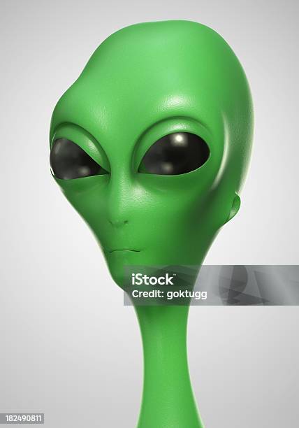 Retrato De Alienígena - Fotografias de stock e mais imagens de Cor verde - Cor verde, Criação Digital, Extraterrestre