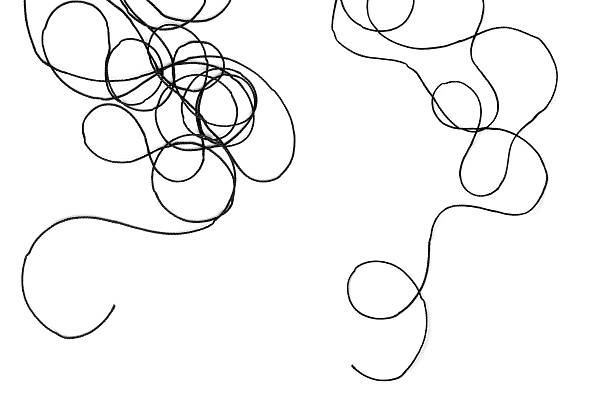 istock Image of tangled black thread isolated on a white background 182490929