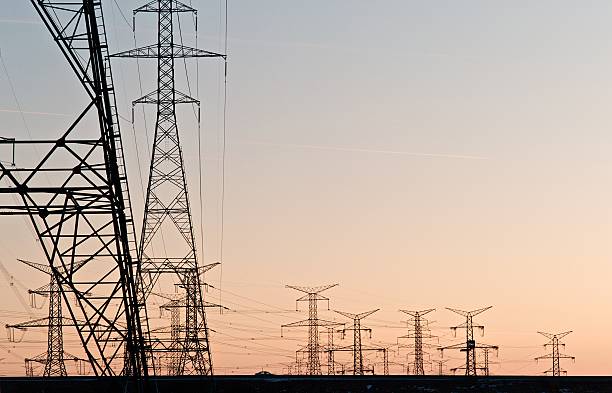 Power Grid al tramonto - foto stock