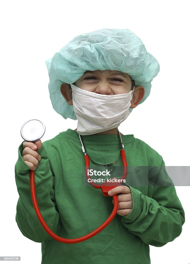 Niño disfrazado de cirujano, aislado - Foto de stock de Humor libre de derechos