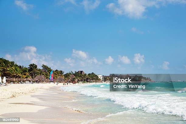 Playa Del Carmen Caribbean Beach On Mayan Riviera Cancun Mexico Stock Photo - Download Image Now