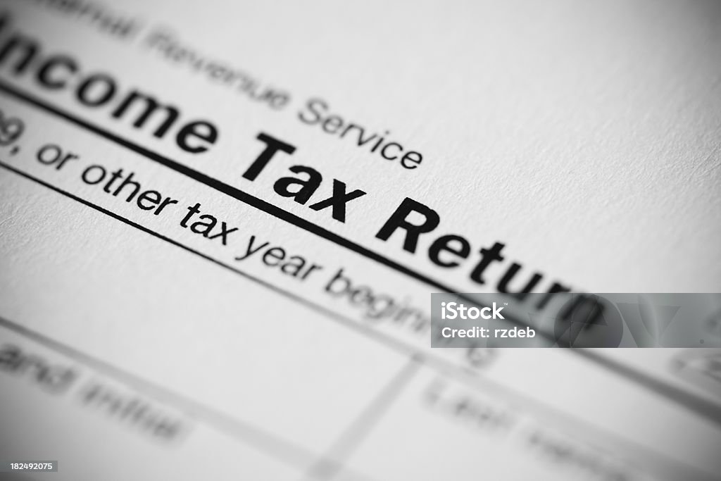 Impostos Formulário de Devolução close-up de conceito - Foto de stock de Abril royalty-free