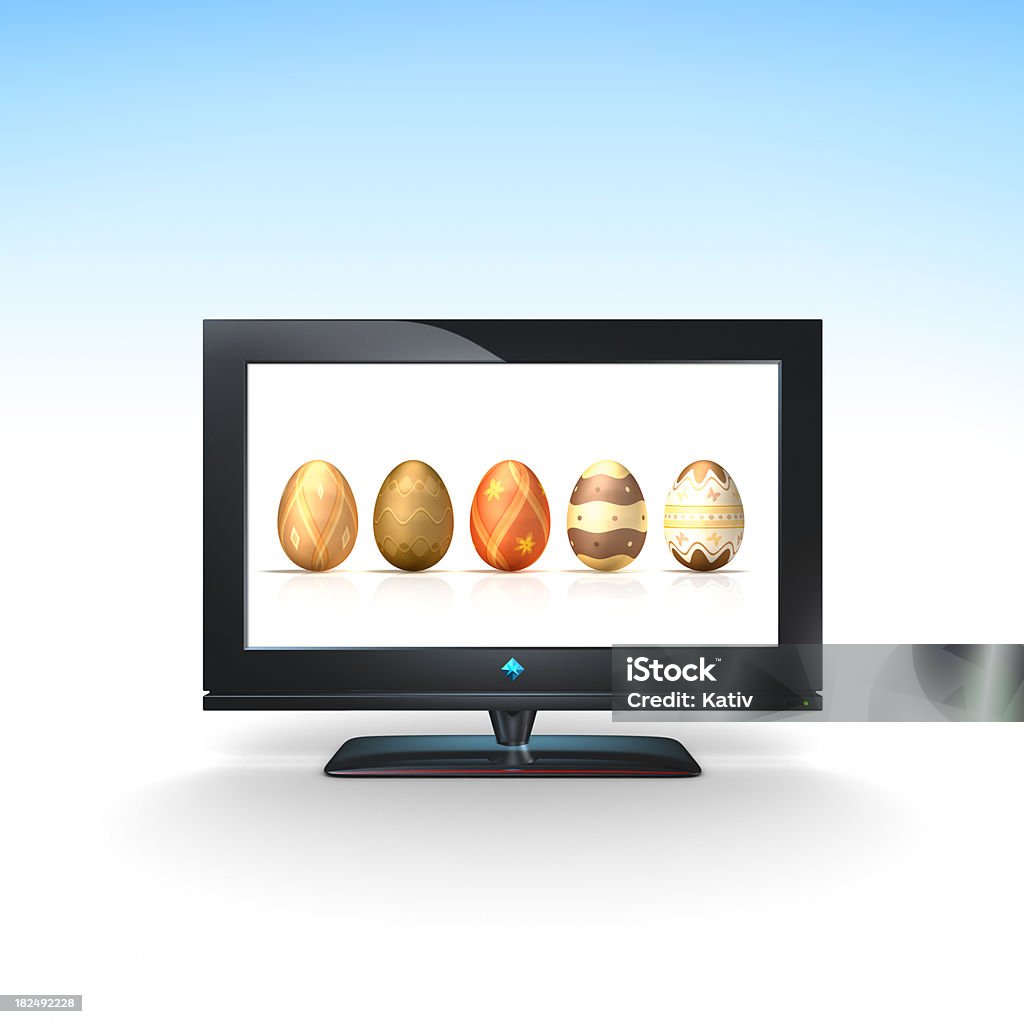 Decorated Easter Eggs (XXXL) Five elegantly decorated Easter Eggs on display. Computer Monitor Stock Photo