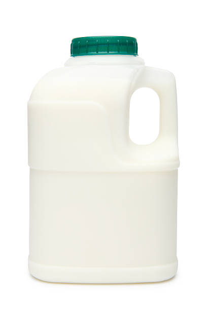 Full milk bottle stock photo