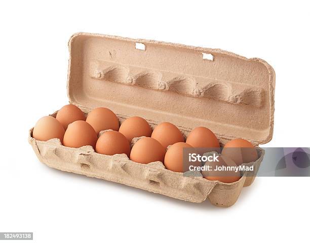 Cartone Di Uova - Fotografie stock e altre immagini di Una dozzina di uova - Una dozzina di uova, Dozzina, Uovo - Stadio di vita di animale