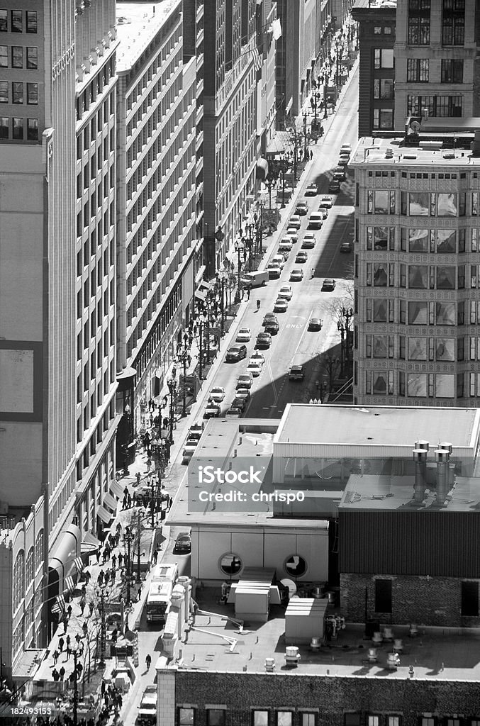 Chicago-State Street dall'alto - Foto stock royalty-free di Affollato