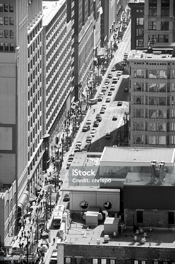 시카고-State Street 위에서 - 로열티 프리 가로등 스톡 사진