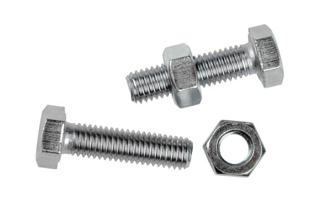 two screws and its nuts. - bout stockfoto's en -beelden