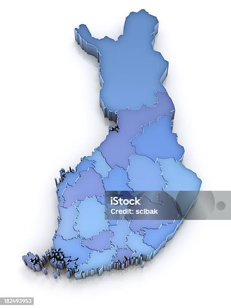フィンランドマップ地域 - フィンランドのストックフォトや画像を多数ご用意 - フィンランド, 地図, 青