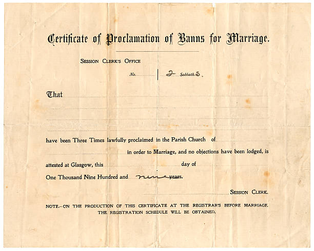 istock Scottish Proclamation of Banns certificate 1909 182493961