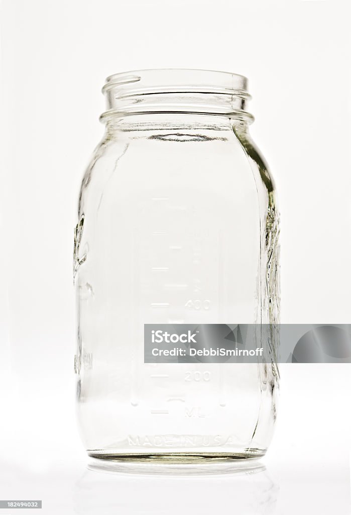 空の透明なガラスの瓶カニング - 広口瓶のロイヤリティフリーストックフォト