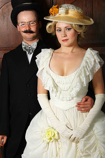 istock Couple in 19th century garment 182494041