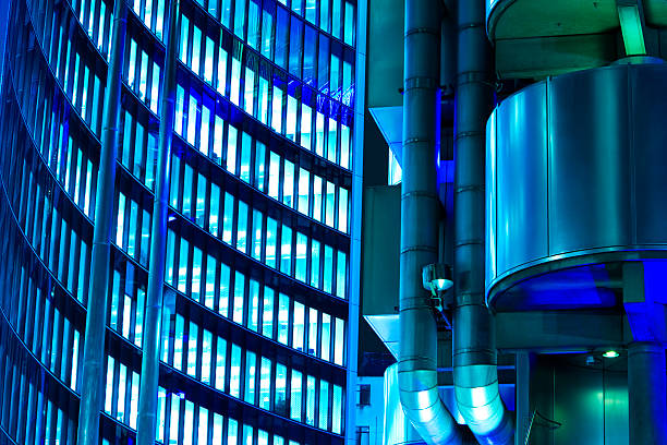 Futuristic Business Buildings at Night