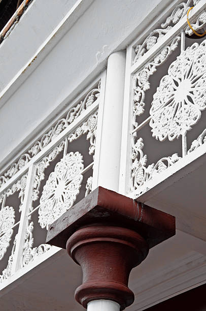 istock Red Pillars and Ornate Metal Work 182495704