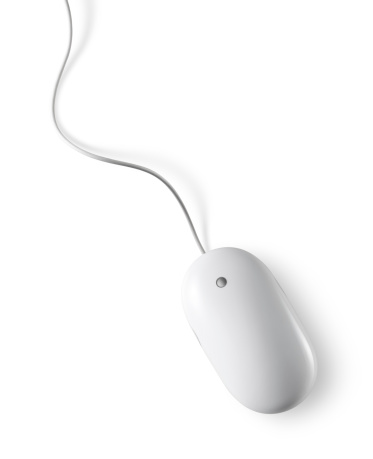 White mouse. Photo with clipping path. 