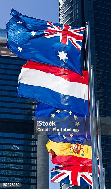 Флаги Австралии Франции Испании Великобритании И Европейский Союз — стоковые фотографии и другие картинки Австралия - Австралазия
