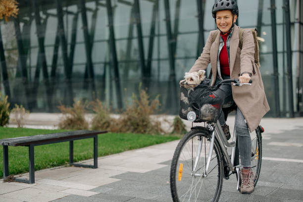 istock Riding a bike with her dog 1824961061