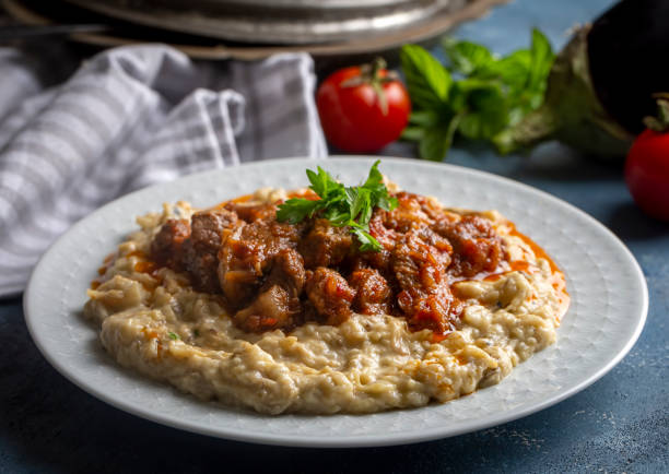 istock Turkish Food Hunkar Begendi made with Eggplant and Meat. 1824971339