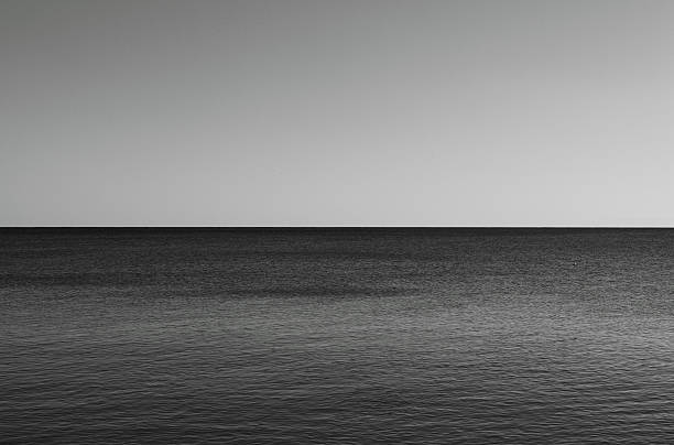 Tranquil Minimalist BnW Seascape Antalya Konyaalti Beach