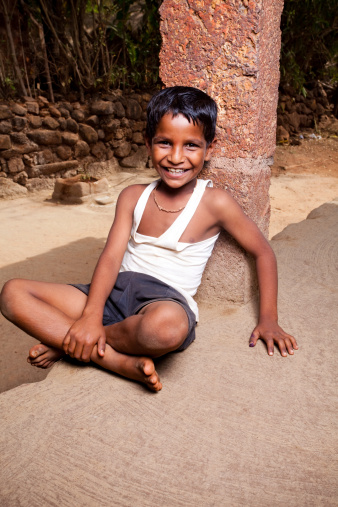 Cheerful Rural Indian Boy in a village of Maharashtra