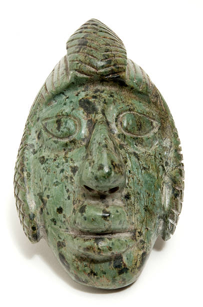 istock Mexican carved serpentine stone mask 182497854