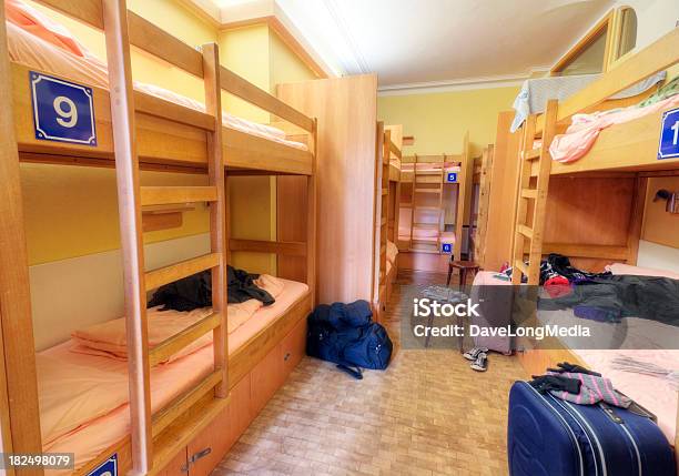 Youth Hostel Dorm Room Stock Photo - Download Image Now - Hostel, Dorm Room, Bunkbed