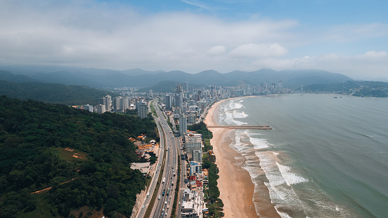 aerial photo of the beaches of Itapema Centro and Meia Praia on the coast of Santa Catarina, Brazil