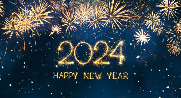 istock Greeting card Happy New Year 2024 1824983933