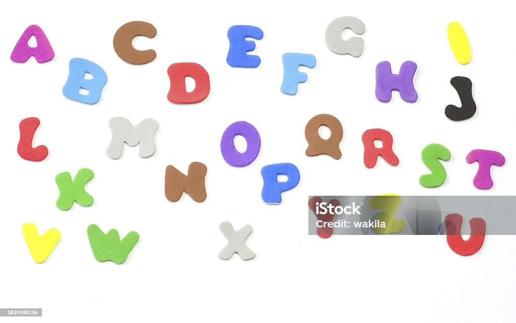 Colorido-conjunto letras alphabeth antes de fundo branco - Royalty-free Frigorífico Foto de stock