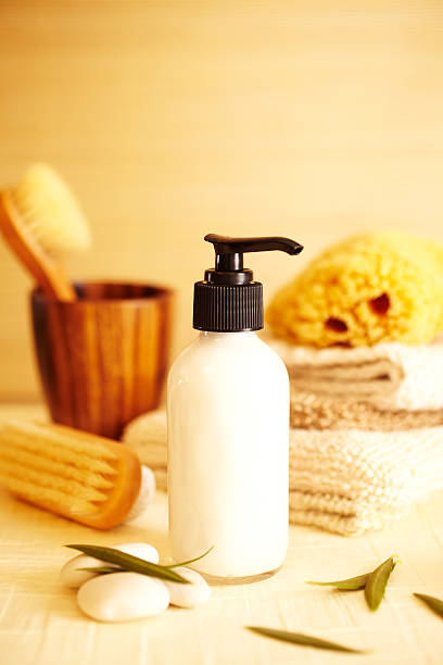 istock Spa still life of moisturizer lotion in bathroom 182498474