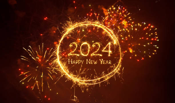 istock Greeting card Happy New Year 2024 1824987274