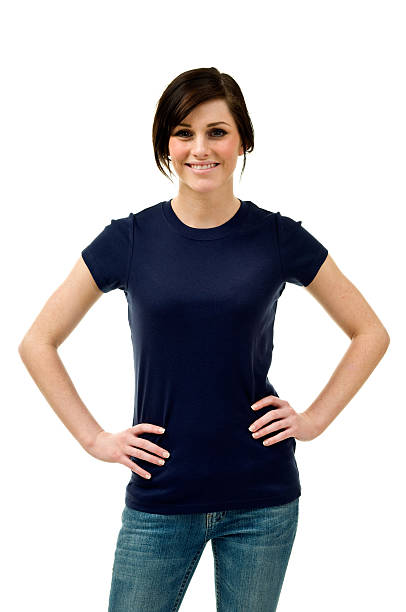 Female in t-shirt stock photo