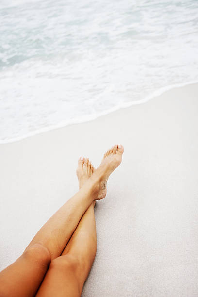 istock Woman's sexy legs on the beach 182499645