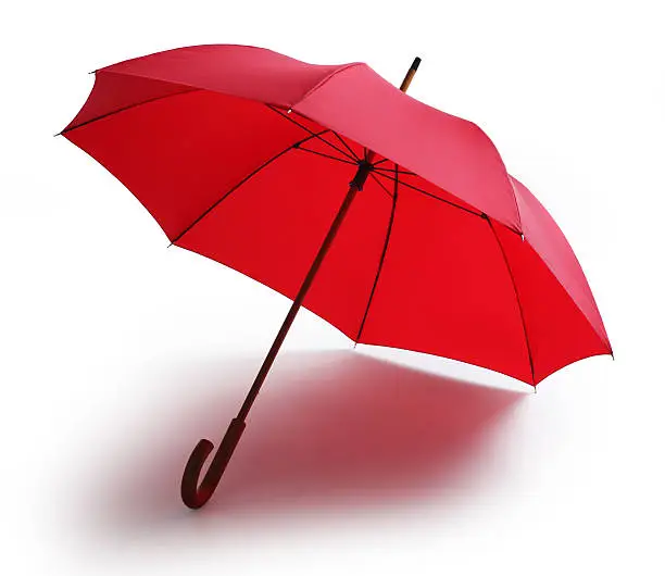 Photo of Red Umbrella Isolated on a White Background