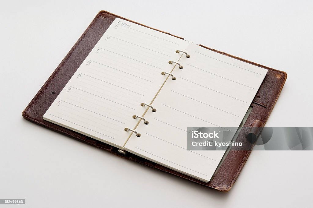孤立した空のショット手帳、背景に白色 - 手帳のロイヤリティフリーストックフォト