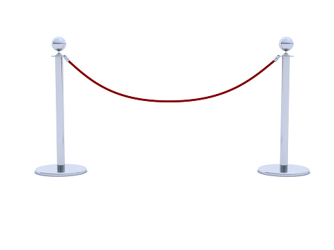 Rope Barrier. Digitally Generated Image isolated on white background