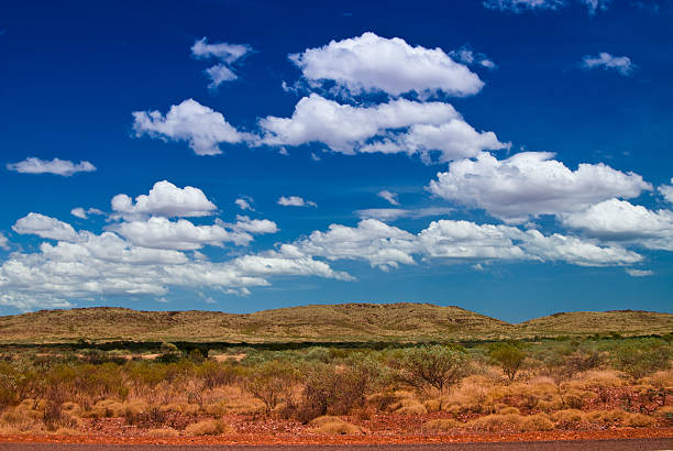 outback paisagem, com colinas - spinnifex - fotografias e filmes do acervo